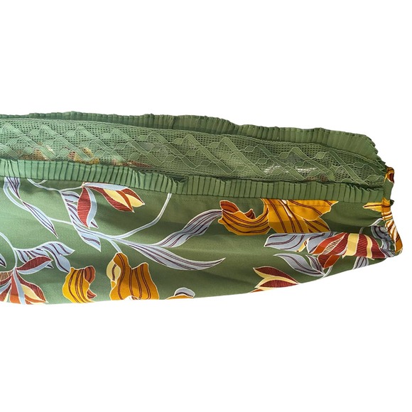 🛍️ Fever Green Floral Print Lace Sleeve Blouse Womens Size 1X - Picture 3 of 9